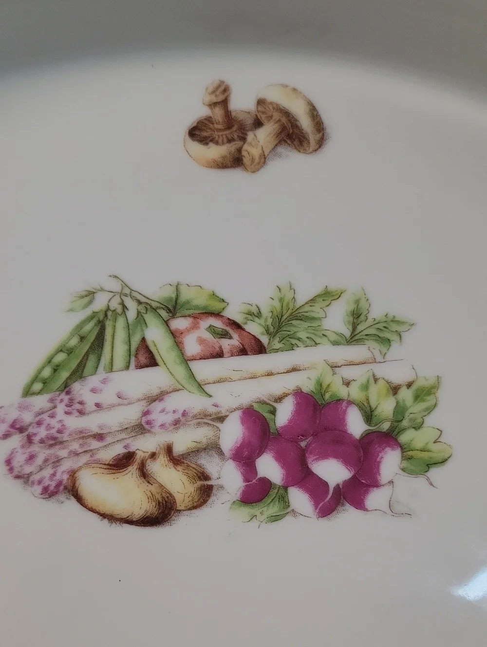 Vintage Porcelain A Feu France Casserole Bakeware Vegetable Pattern